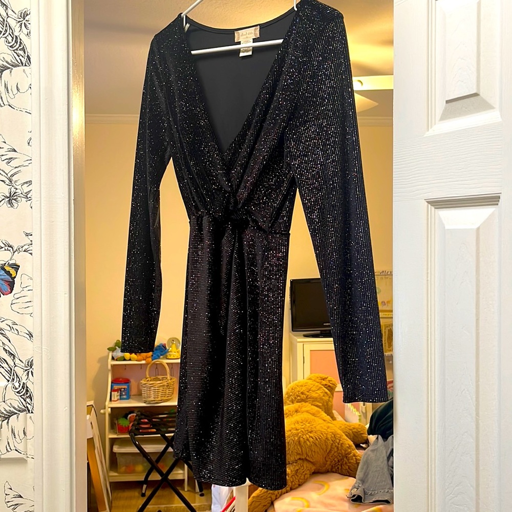 Black Shiny Mini Dress